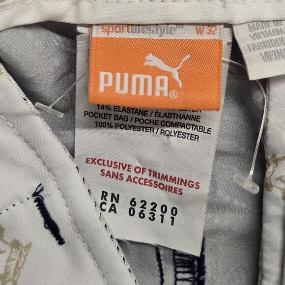 Puma Dry Cell Mens Size 32 Golf Shorts Blue Outdoor Activewear Stripes - Picture 2 of 8